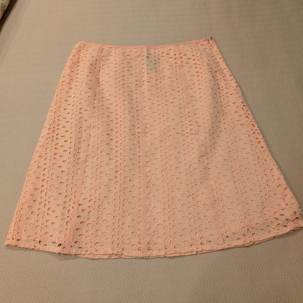 Elegant Peach Lace Skirt